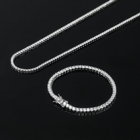 3mm moissanite ladies tennis bracelet, S925 pure silver full-circle bracelet - Picture 5 of 6